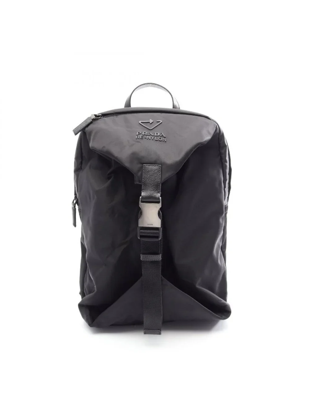 Prada Backpack Re-Nylon Black Nylon Saffiano Leather